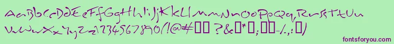 Inkburro Font – Purple Fonts on Green Background
