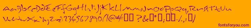 Inkburro Font – Purple Fonts on Orange Background