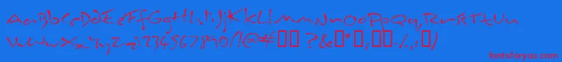 フォントInkburro – 赤い文字の青い背景