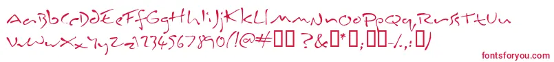 Inkburro-Schriftart – Rote Schriften auf weißem Hintergrund