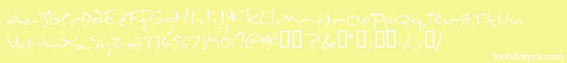 フォントInkburro – 黄色い背景に白い文字