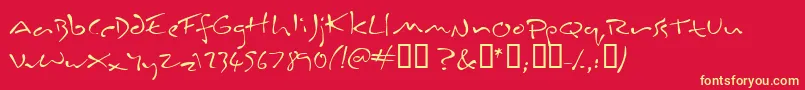 Inkburro Font – Yellow Fonts on Red Background