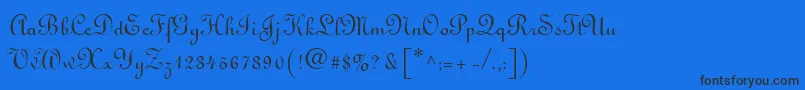 fuente Linoscript – Fuentes Negras Sobre Fondo Azul