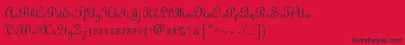 fuente Linoscript – Fuentes Negras Sobre Fondo Rojo