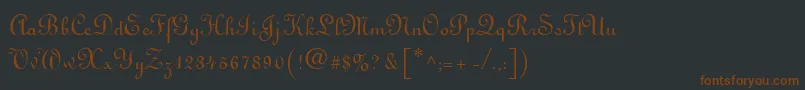 フォントLinoscript – 黒い背景に茶色のフォント