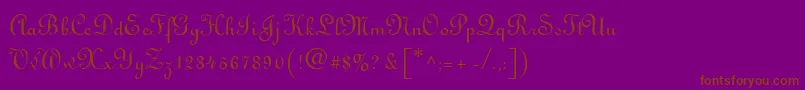 fuente Linoscript – Fuentes Marrones Sobre Fondo Morado