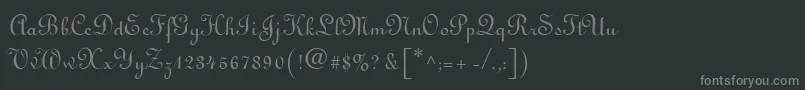 フォントLinoscript – 黒い背景に灰色の文字