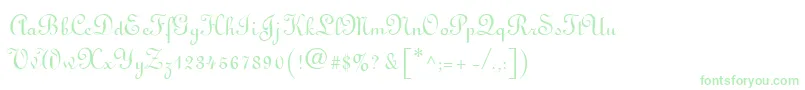 フォントLinoscript – 白い背景に緑のフォント