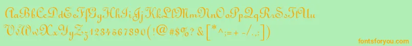 fuente Linoscript – Fuentes Naranjas Sobre Fondo Verde