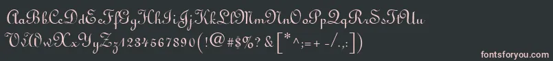 フォントLinoscript – 黒い背景にピンクのフォント