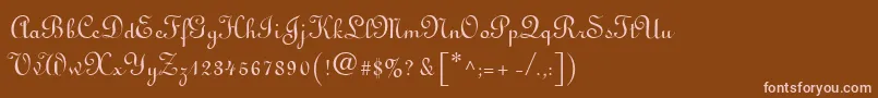 フォントLinoscript – 茶色の背景にピンクのフォント