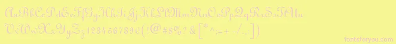 Linoscript Font – Pink Fonts on Yellow Background