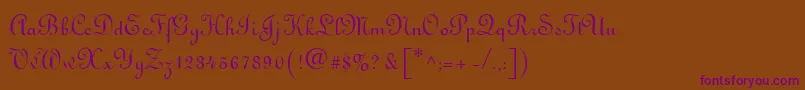 Linoscript Font – Purple Fonts on Brown Background