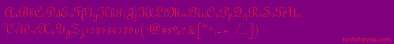 fuente Linoscript – Fuentes Rojas Sobre Fondo Morado