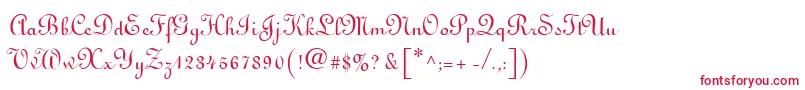 フォントLinoscript – 赤い文字