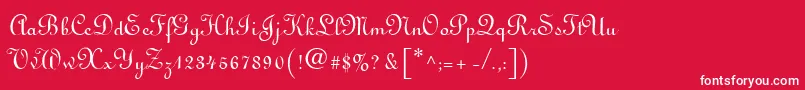 フォントLinoscript – 赤い背景に白い文字