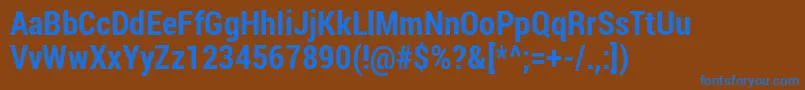Шрифт RobotoCondensedBold – синие шрифты на коричневом фоне