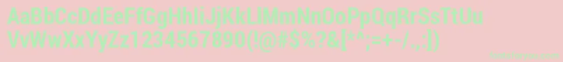 RobotoCondensedBold Font – Green Fonts on Pink Background