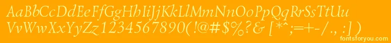 LazurskicItalic Font – Yellow Fonts on Orange Background