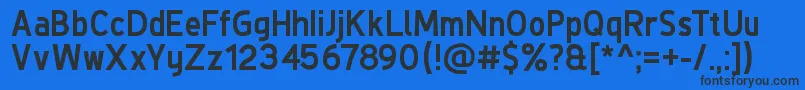 フォントDeLuxeNextBold – 黒い文字の青い背景