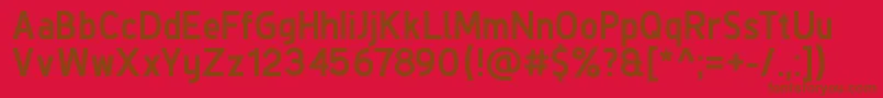 DeLuxeNextBold-Schriftart – Braune Schriften auf rotem Hintergrund