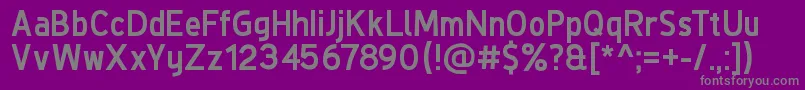 フォントDeLuxeNextBold – 紫の背景に灰色の文字