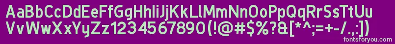 フォントDeLuxeNextBold – 紫の背景に緑のフォント