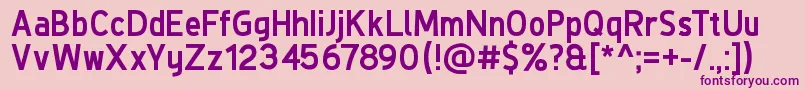フォントDeLuxeNextBold – ピンクの背景に紫のフォント