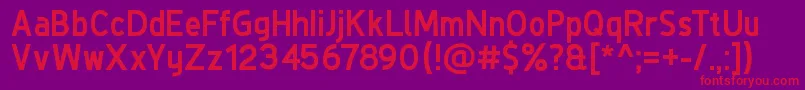 フォントDeLuxeNextBold – 紫の背景に赤い文字