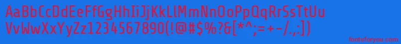 ShareTech Font – Red Fonts on Blue Background