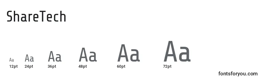 ShareTech Font Sizes