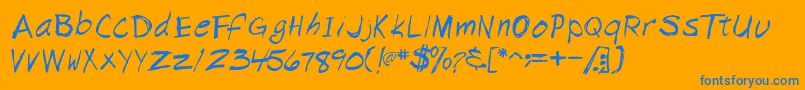 Napkinscriptssk Font – Blue Fonts on Orange Background