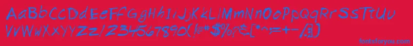 Napkinscriptssk Font – Blue Fonts on Red Background