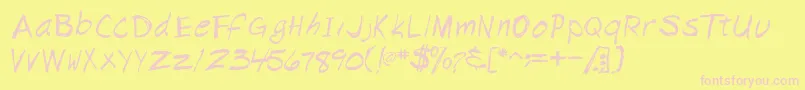 Więcej informacji o czcionce Napkinscriptssk Czcionka Napkinscriptssk – różowe czcionki na żółtym tle