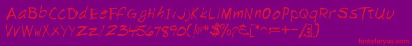 Napkinscriptssk Font – Red Fonts on Purple Background