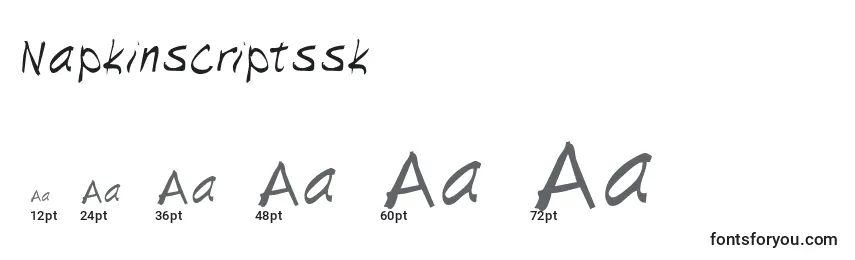 Napkinscriptssk Font Sizes