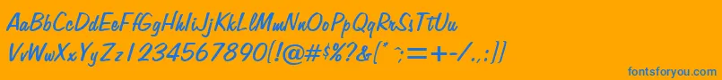Czcionka AlpertonRegularDb – niebieskie czcionki na pomarańczowym tle
