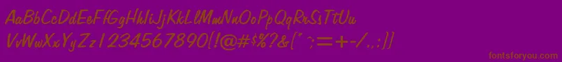 Fonte AlpertonRegularDb – fontes marrons em um fundo roxo