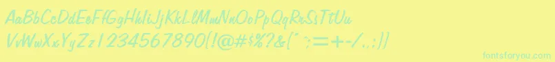 フォントAlpertonRegularDb – 黄色い背景に緑の文字