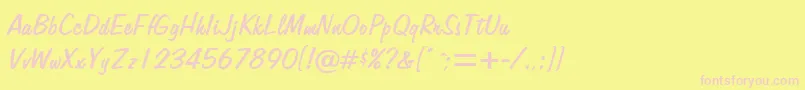 AlpertonRegularDb-Schriftart – Rosa Schriften auf gelbem Hintergrund