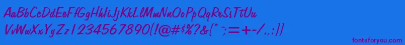 AlpertonRegularDb Font – Purple Fonts on Blue Background