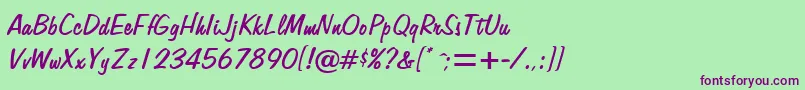 AlpertonRegularDb Font – Purple Fonts on Green Background