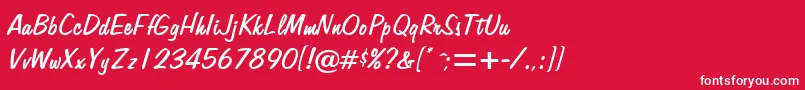 AlpertonRegularDb-fontti – valkoiset fontit punaisella taustalla