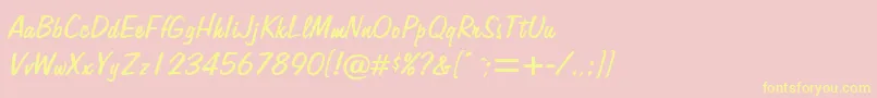 Fonte AlpertonRegularDb – fontes amarelas em um fundo rosa