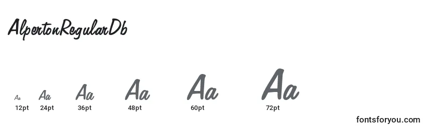 AlpertonRegularDb Font Sizes