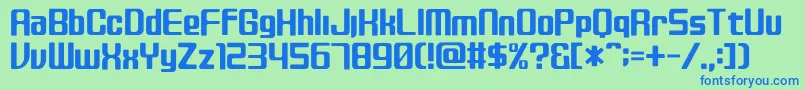 DiscBlack Font – Blue Fonts on Green Background