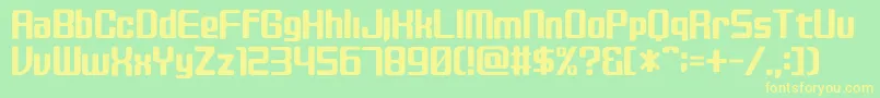 DiscBlack Font – Yellow Fonts on Green Background