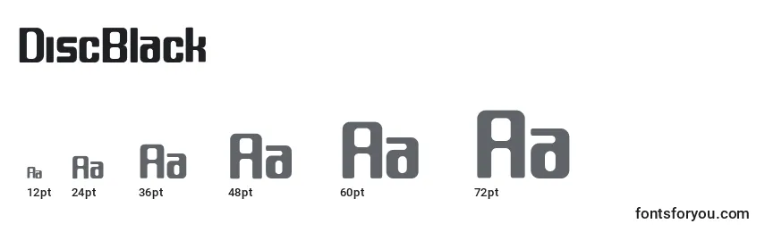 DiscBlack Font Sizes