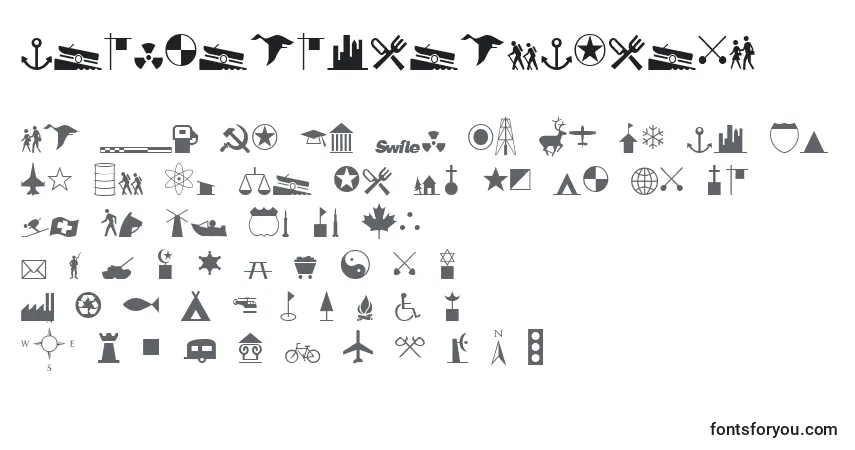 Шрифт InternationalIconsA – алфавит, цифры, специальные символы