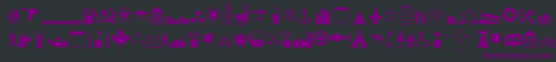 InternationalIconsA Font – Purple Fonts on Black Background